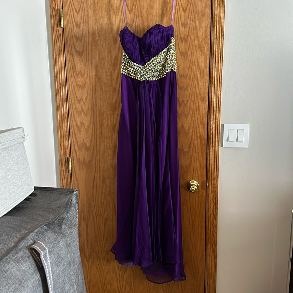Purple maxi prom dress size 10